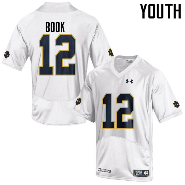 Youth #12 Ian Book Notre Dame Fighting Irish College Football Jerseys-White